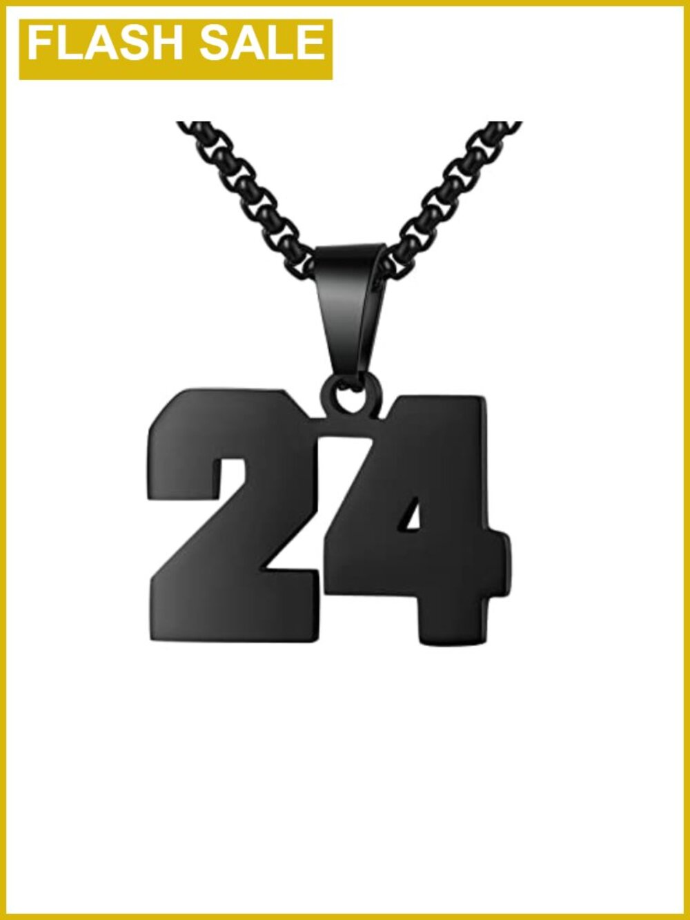 Number Necklace Stainless Steel Chain 23in Sports Pendant Boys Athletes
